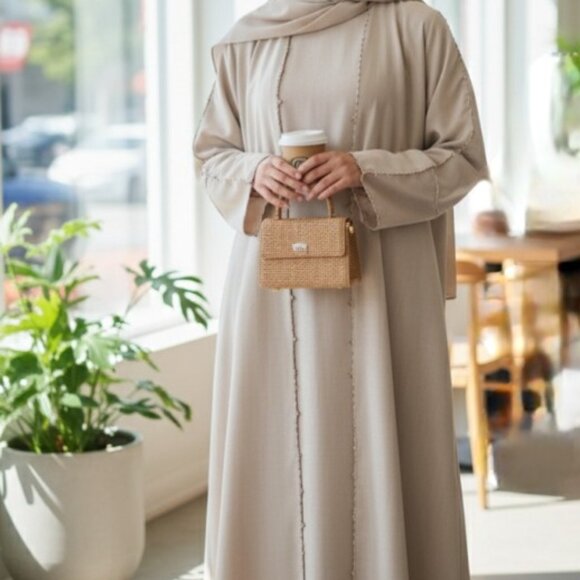 Beige Linen Abaya - Picture 1 of 1